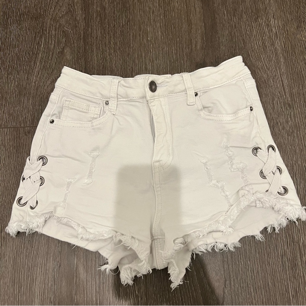 White jean shorts